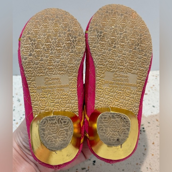 Disney Sleeping Beauty Pink Velvet Heel Shoes‎ Sz 9/10 Toddler Girls - Picture 10 of 10